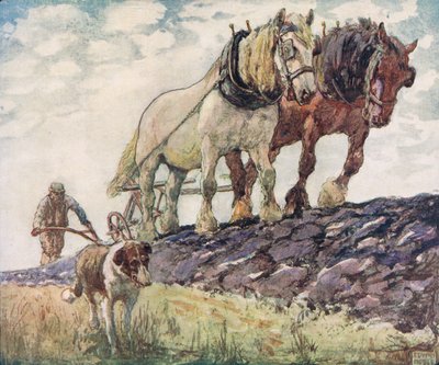 Pløjning af marken, illustration fra 