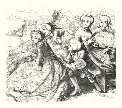 The Talking Oak (gravering) af John Everett (after) Millais