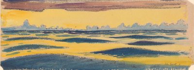 Havlandskab, mørkeblå og gule og brune skyer, slutningen af det 19. århundrede - midten af det 20. århundrede (akvarel, grafit, pastel) af John Everett