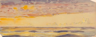 Havlandskab, gult hav og lilla skyer, slutningen af det 19. århundrede - midten af det 20. århundrede (akvarel, pastel) af John Everett