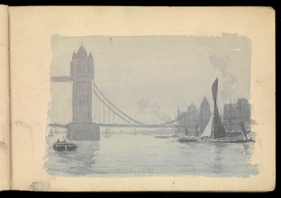 Themsen i London, skitsebog af John Everett