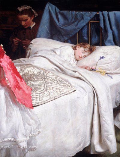 Sover. Omkring 1865 (Olie på lærred) af John Everett Millais