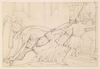 Elgiva beslaglagt af ærkebiskop Odos orden, 1843 af John Everett Millais