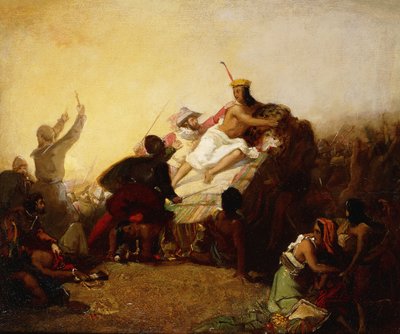 Pizarro griber inkaen i Peru, 1846 af John Everett Millais