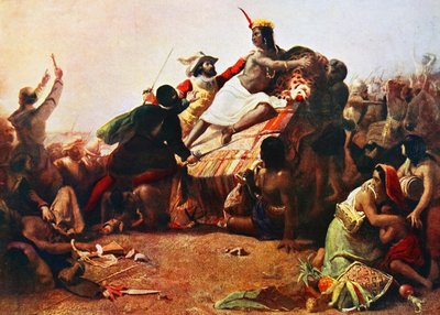 Pizarro erobrer inkaerne i Peru John Everett Millais af John Everett Millais