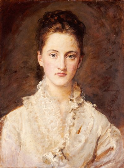 Portræt af kunstnerens datter, Mary, halv længde, 1875-76 af John Everett Millais