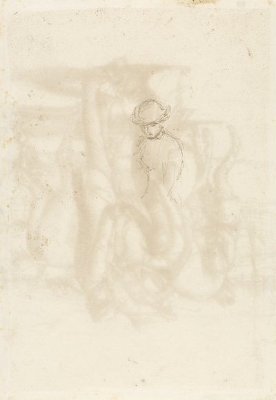 Rejected, Verso: Sketch of a Woman, 1853 (pen og brunt blæk på papir) af John Everett Millais