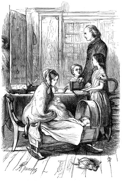 Scene fra Framley Parsonage af Anthony Trollope, 1860. af John Everett Millais