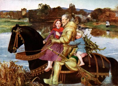 Sir Isumbras ved Ford, c1800-tallet 1923. af John Everett Millais