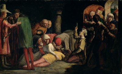 Romeon ja Julian kuolema, n. 1848 (öljy myllylevylle) af John Everett Millais