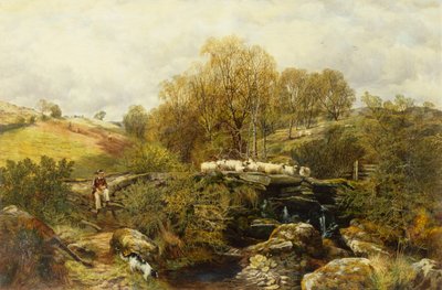 En hyrde og hans får ved en strøm af John F. Tennant