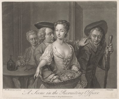 En scene i rekrutteringsofficeren af John Faber the younger