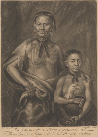 Tomo Chachi Mico, eller konge af Yamacraw, og Tooanahowi [sic], hans nevø af John Faber the younger