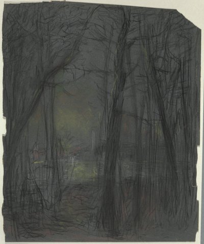 Skovscene af John Ferguson Weir