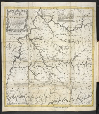 Et kort over Kentucky, i The Discovery, Settlement og den nuværende delstat Kentucke af John Filson