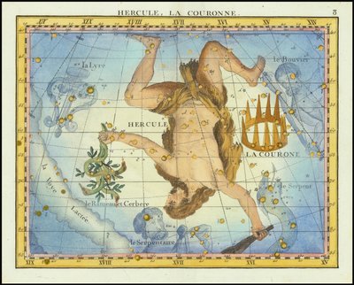 1776 - John Flamsteed - Hercules, La Couronne (Herkules og kronen) af John Flamsteed
