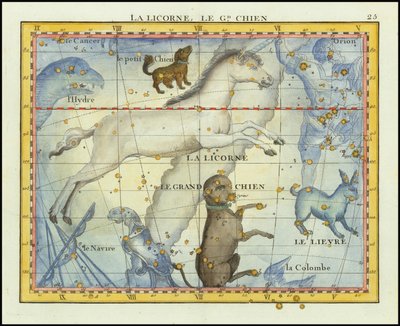 1776 - John Flamsteed - La Licorne, Le Grand Chien (Monoceros  Canis Major) af John Flamsteed