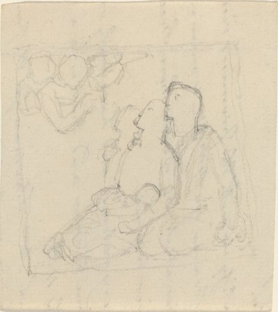 En familie tiltalt af engle af John Flaxman