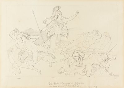 Athena og vindene af John Flaxman
