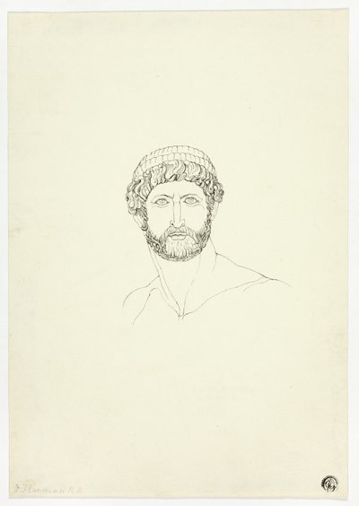 Buste af skægget mand af John Flaxman