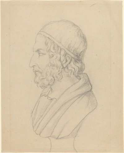 Klassisk portrætbuste af en skægget mand af John Flaxman