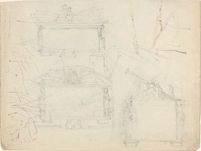 Design til monumenter [recto and verso] af John Flaxman