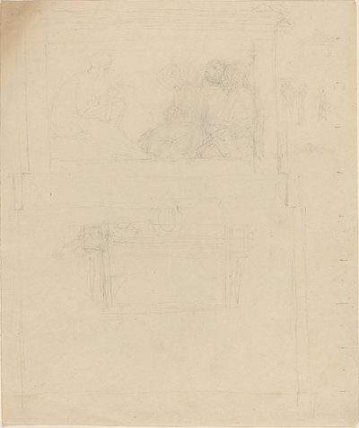 Design til et monument til Sir William Jones (?) [recto and verso] af John Flaxman