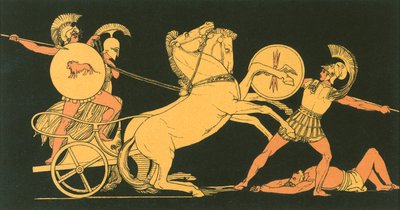 Diomed kaster sit spyd mod Ares af John Flaxman