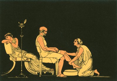 Eurycleia opdager Ulysses af John Flaxman