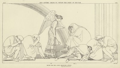 Iris råder Priam til at skaffe liget af Hector af John Flaxman