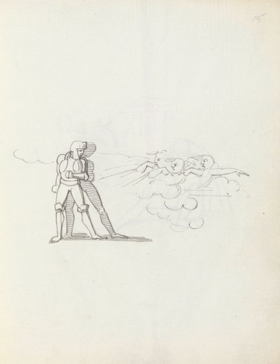 John Philip Kemble som Hamlet, 1783 (pen, blæk og vask på papir) af John Flaxman