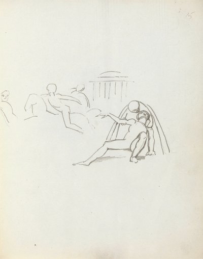 John Philip Kemble som Hamlet, 1783 (pen, blæk og vask på papir) af John Flaxman