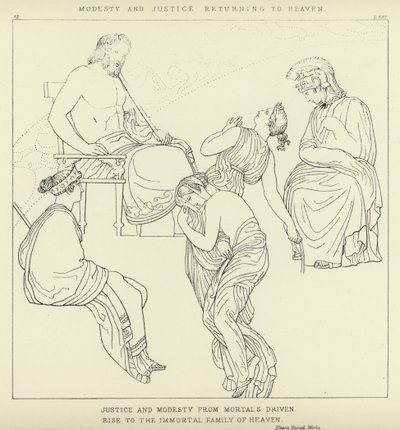 Beskedenhed og retfærdighed vender tilbage til himlen af John Flaxman