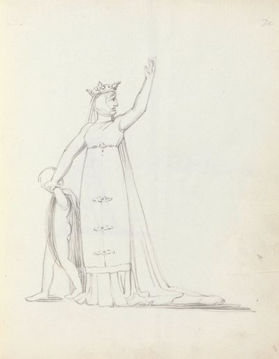 Fru Siddons som Constance med barn, 1783 (pen, blæk og vask på papir) af John Flaxman