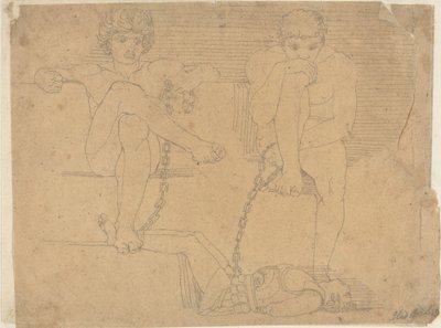 Otus og Ephialtes holder Mars fanget af John Flaxman
