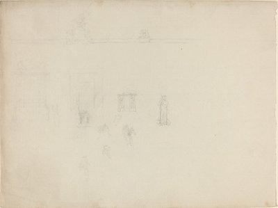 Ark med arkitektoniske og figurstudier af John Flaxman