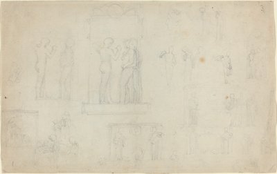 Ark med skitser [recto and verso] af John Flaxman