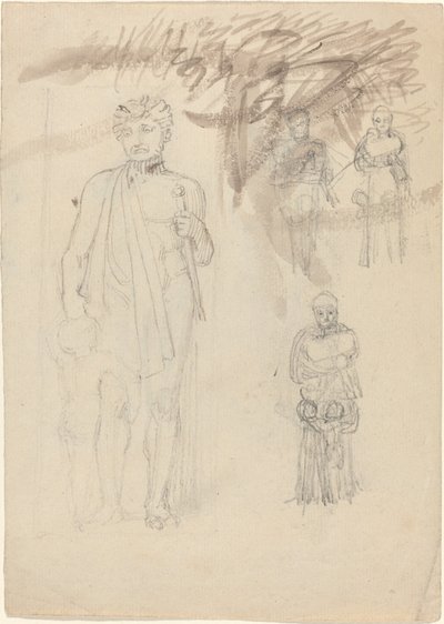 Studieark, inklusive kriger med barn [recto and verso] af John Flaxman