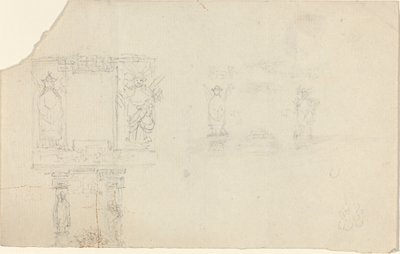 Struktur med figurer i asiatisk kjole (illustration til "Kisten"?) af John Flaxman