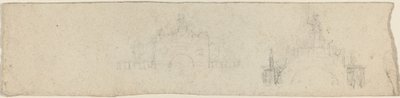 Studier til en triumfbue overvundet af Britannia [recto and verso] af John Flaxman
