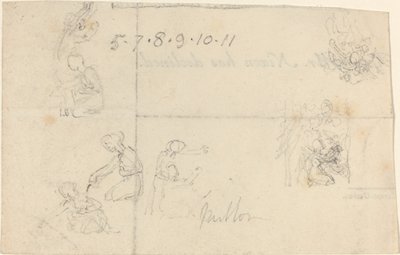Undersøgelser af knælende kvinder af John Flaxman