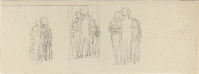 Tre grupper af figurer (forældre og børn?) af John Flaxman