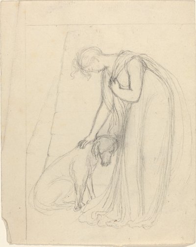 Kvinde, der klapper en hund af John Flaxman