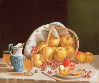 Stilleben med gule æbler, 1858 af John Francis