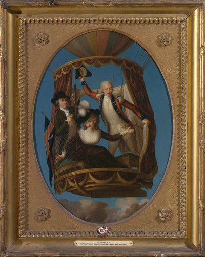 Kaptajn Vincenzo Lunardi med sin assistent George Biggin og fru Letitia Anne Sage i en ballon af John Francis Rigaud