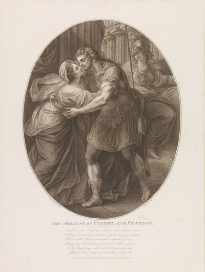 Mødet mellem Ulysses og Penelope, indgraveret af Francesco Bartolozzi af John Francis Rigaud