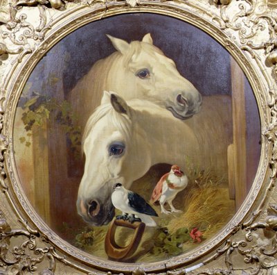 Heste ved en stalddør af John Frederick Herring Snr