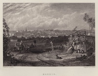 Madrid (farve litho) af John Frederick (after) Lewis