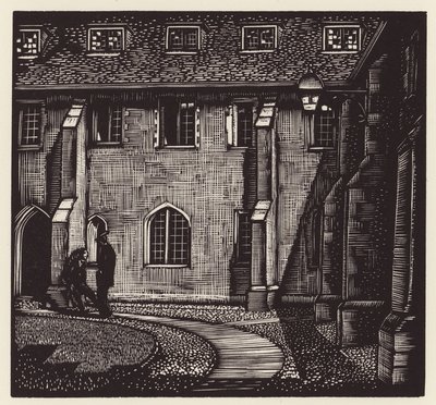 Cambridge: Corpus Christi, Old Court (træsnit) af John Frederick Greenwood