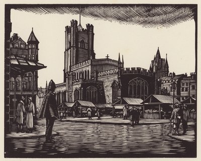 Cambridge: The Market (træsnit) af John Frederick Greenwood
